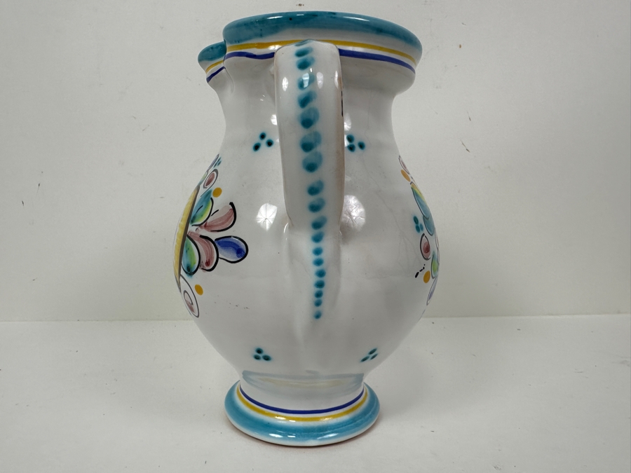 Handmade Italian Wine Pitcher Signed Cervantes Toledo 8'H [Photo 2]