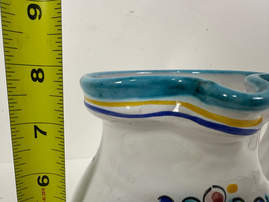 Handmade Italian Wine Pitcher Signed Cervantes Toledo 8'H [Photo 6]