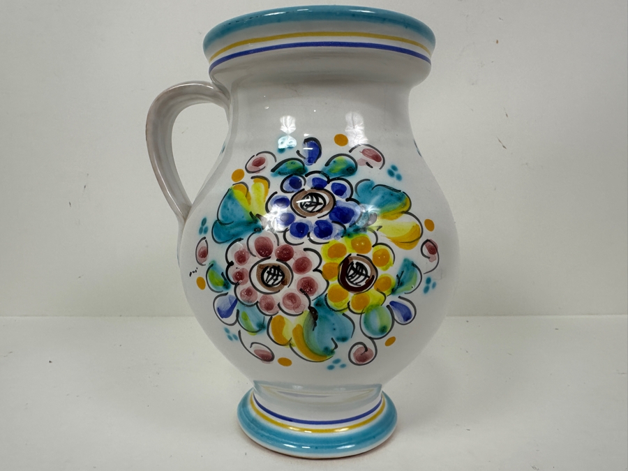 Handmade Italian Wine Pitcher Signed Cervantes Toledo 8'H [Photo 3]