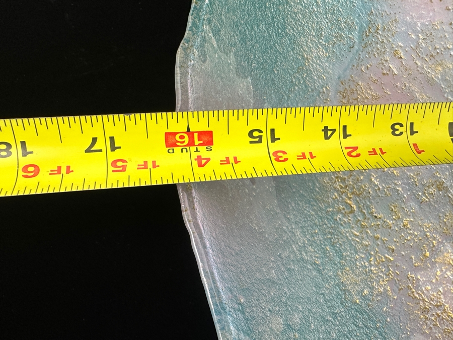 Decorative Turkish Glass Tray with Textured Surface 16'W  [Photo 6]