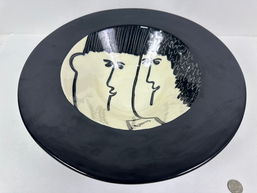 Vintage  Jiri Bures Pop Art Ceramic Bowl 15'W x 4.5'H [Photo 4]