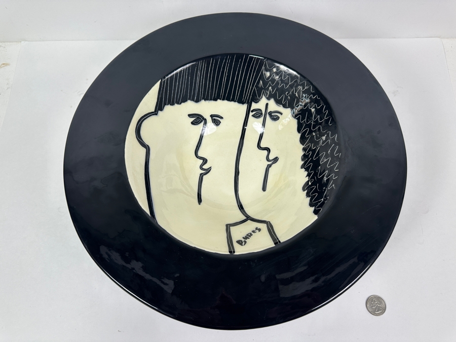 Vintage  Jiri Bures Pop Art Ceramic Bowl 15'W x 4.5'H [Photo 3]