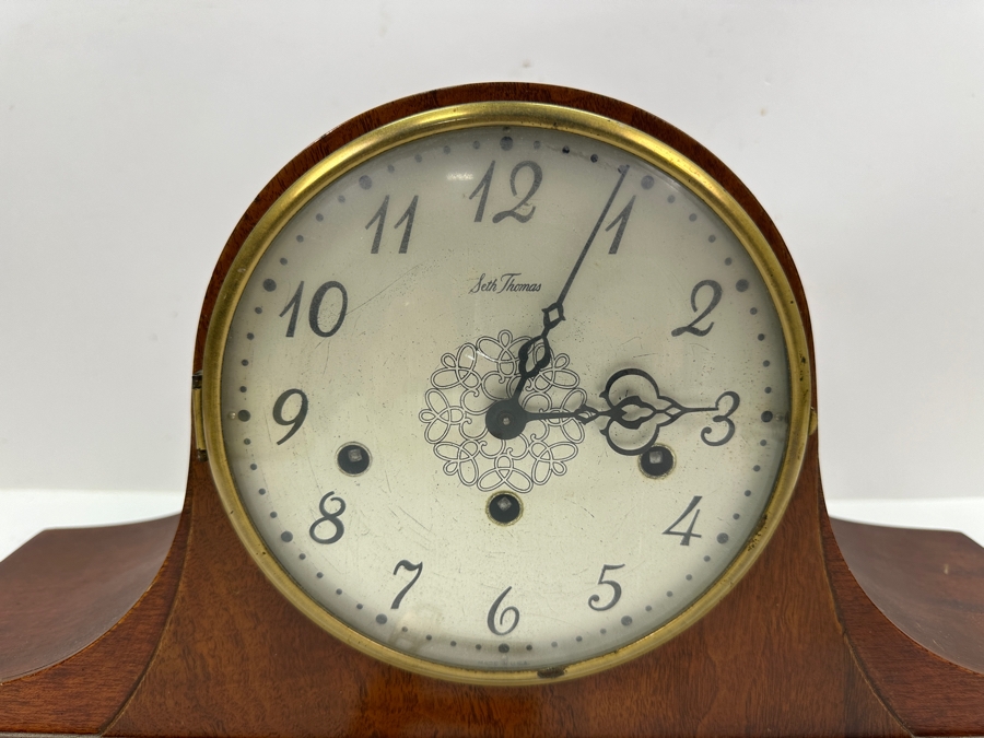 Vintage Seth Thomas Westminister Chime Mantle Clock Working with Key 20'W x 6'D x 9.5'H [Photo 3]
