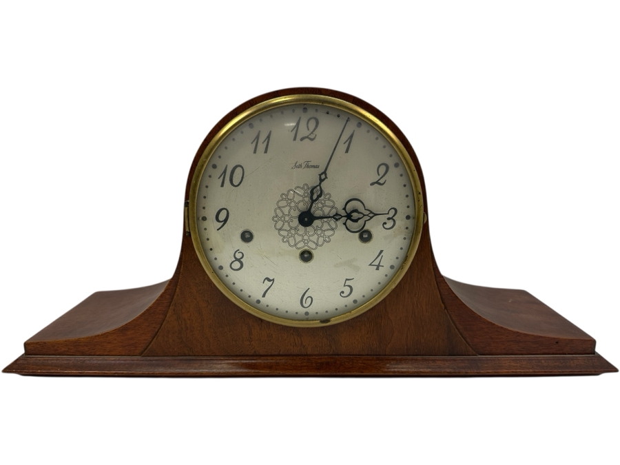 Vintage Seth Thomas Westminister Chime Mantle Clock Working with Key 20'W x 6'D x 9.5'H [Photo 1]