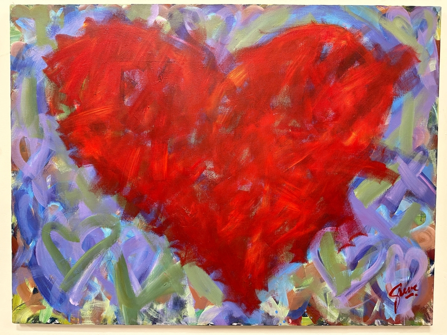 Gerrit Greve (1948-2024, Cardiff by the Sea, CA) Original Acrylic Painting On Canvas Titled 'Hearty Laughs' Signed Lower Right And Verso 40 X 30 Estimate $1,200 - $1,500 [Photo 2]