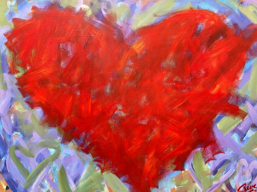 Gerrit Greve (1948-2024, Cardiff by the Sea, CA) Original Acrylic Painting On Canvas Titled 'Hearty Laughs' Signed Lower Right And Verso 40 X 30 Estimate $1,200 - $1,500 [Photo 3]