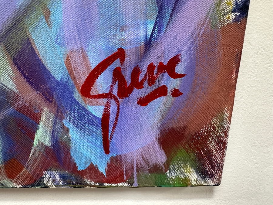 Gerrit Greve (1948-2024, Cardiff by the Sea, CA) Original Acrylic Painting On Canvas Titled 'Hearty Laughs' Signed Lower Right And Verso 40 X 30 Estimate $1,200 - $1,500 [Photo 5]