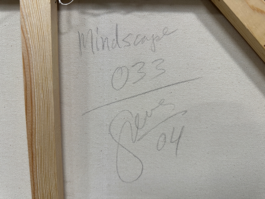 Gerrit Greve (1948-2024, Cardiff by the Sea, CA) Original Acrylic Painting On Canvas Titled 'Mindscape 033' 2004 Signed Verso 40' X 30' Estimate $1,200 - $1,500 [Photo 6]