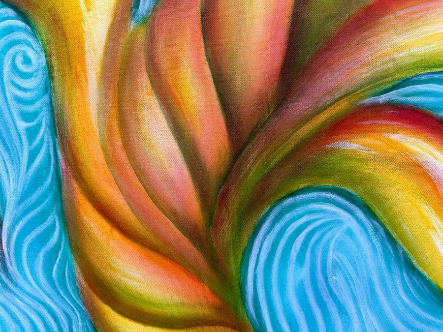 Gerrit Greve (1948-2024, Cardiff by the Sea, CA) Original Acrylic Painting On Canvas Titled 'Plants 059' 2020 Signed Verso 40' X 30' Estimate $1,200 - $1,500 [Photo 3]