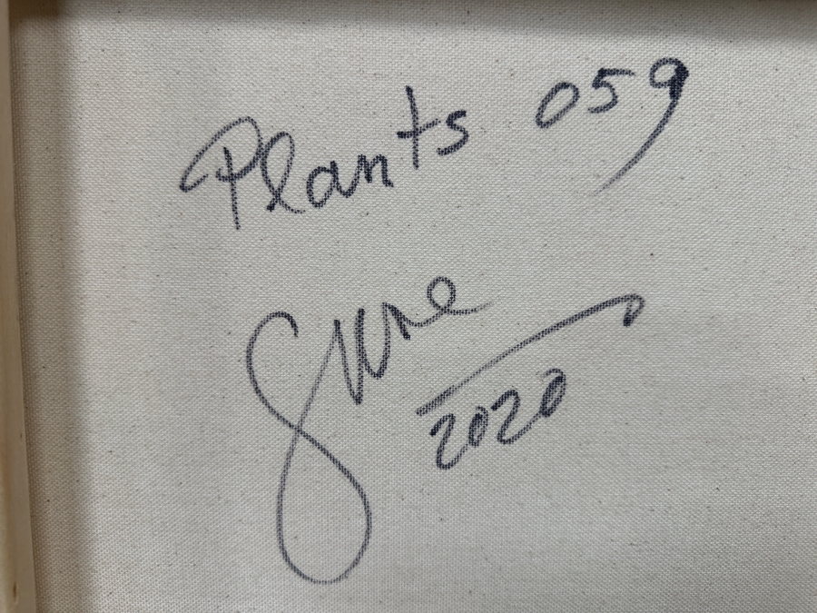 Gerrit Greve (1948-2024, Cardiff by the Sea, CA) Original Acrylic Painting On Canvas Titled 'Plants 059' 2020 Signed Verso 40' X 30' Estimate $1,200 - $1,500 [Photo 6]
