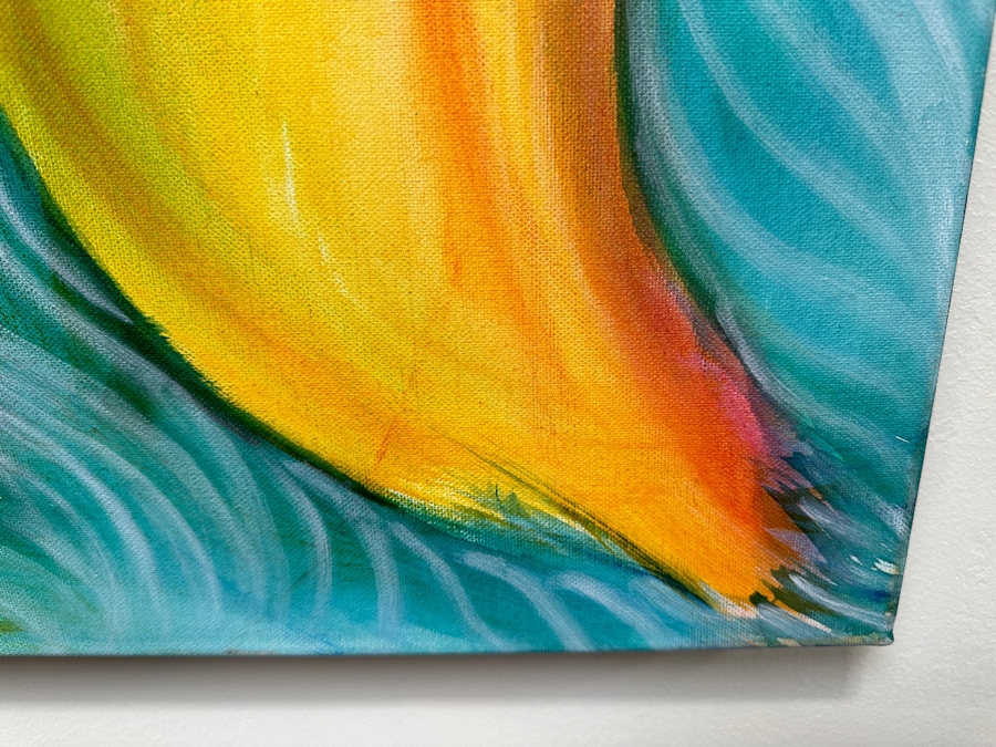 Gerrit Greve (1948-2024, Cardiff by the Sea, CA) Original Acrylic Painting On Canvas Titled 'Plants 059' 2020 Signed Verso 40' X 30' Estimate $1,200 - $1,500 [Photo 4]