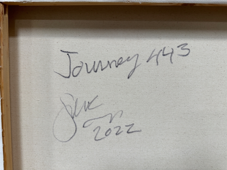Gerrit Greve (1948-2024, Cardiff by the Sea, CA) Original Acrylic Painting On Canvas Titled 'Journey 443' 2022 Signed Verso 40' X 30' Estimate $1,200 - $1,500 [Photo 7]