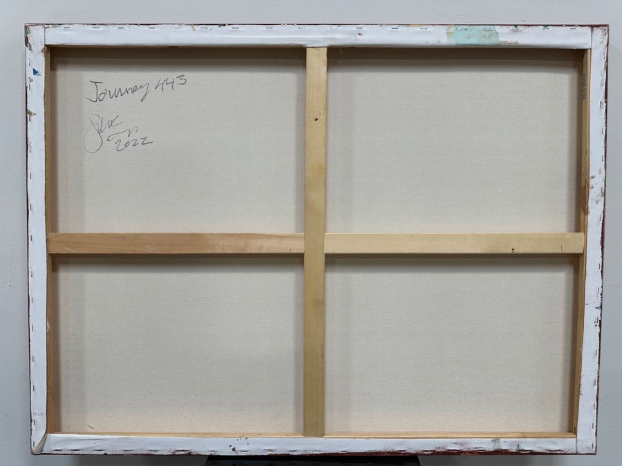 Gerrit Greve (1948-2024, Cardiff by the Sea, CA) Original Acrylic Painting On Canvas Titled 'Journey 443' 2022 Signed Verso 40' X 30' Estimate $1,200 - $1,500 [Photo 6]
