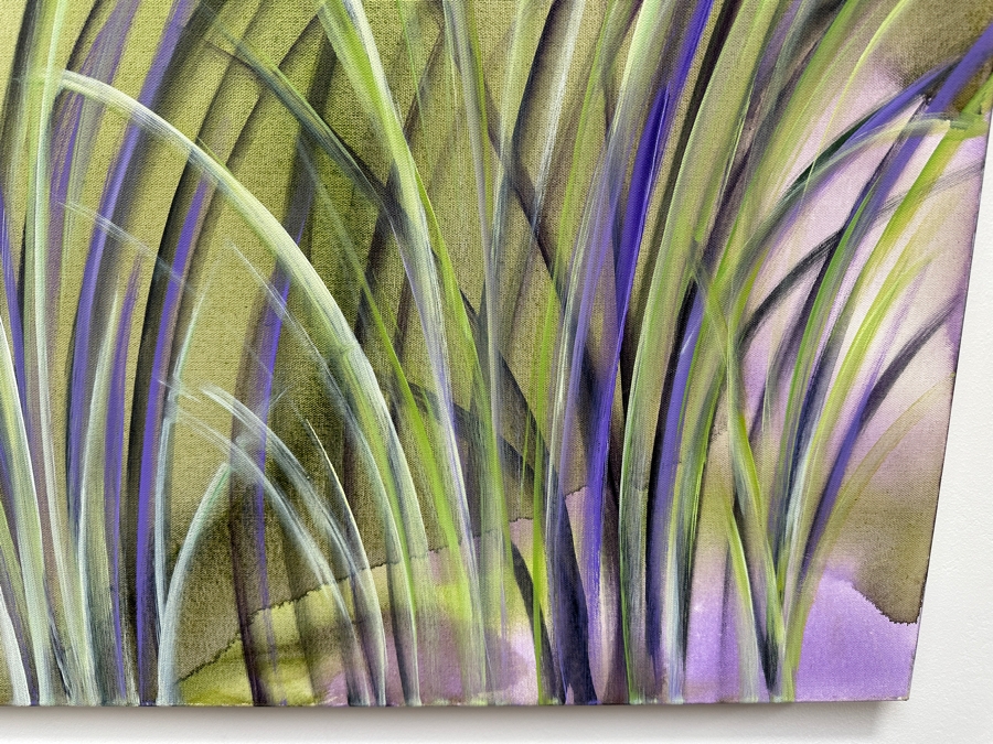 Gerrit Greve (1948-2024, Cardiff by the Sea, CA) Original Acrylic Painting On Canvas Titled 'Reeds 305' 2021 Signed Verso 40' X 30' Estimate $1,200 - $1,500 [Photo 3]