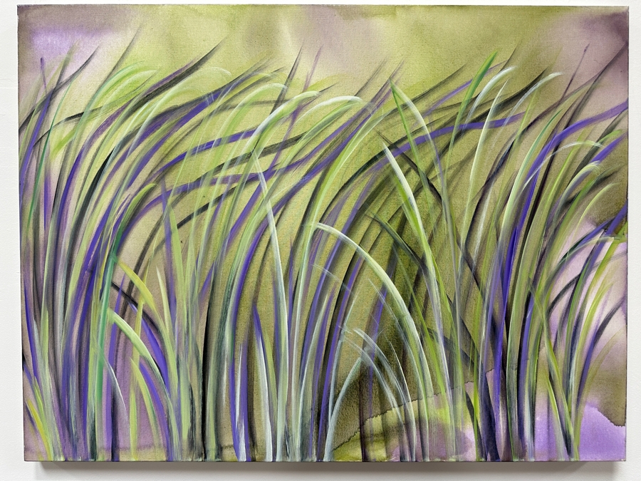 Gerrit Greve (1948-2024, Cardiff by the Sea, CA) Original Acrylic Painting On Canvas Titled 'Reeds 305' 2021 Signed Verso 40' X 30' Estimate $1,200 - $1,500 [Photo 2]