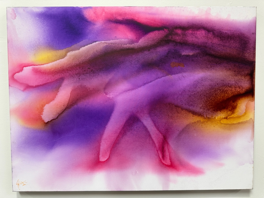 Gerrit Greve (1948-2024, Cardiff by the Sea, CA) Original Acrylic Painting On Canvas Titled 'Flowers 28' 2019 Signed Lower Left And Verso 40' X 30' Estimate $1,200 - $1,500 [Photo 2]