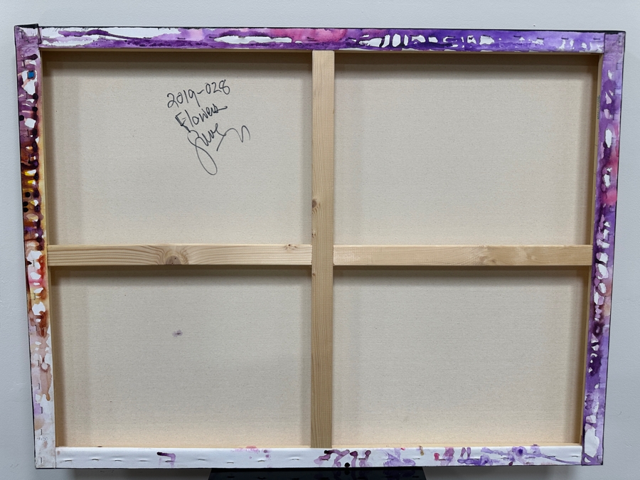 Gerrit Greve (1948-2024, Cardiff by the Sea, CA) Original Acrylic Painting On Canvas Titled 'Flowers 28' 2019 Signed Lower Left And Verso 40' X 30' Estimate $1,200 - $1,500 [Photo 6]