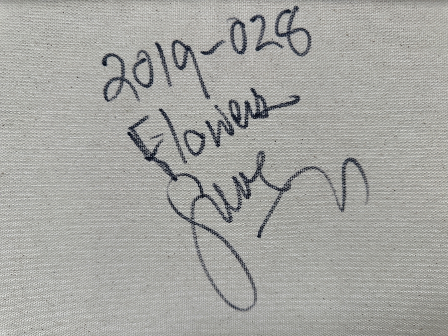 Gerrit Greve (1948-2024, Cardiff by the Sea, CA) Original Acrylic Painting On Canvas Titled 'Flowers 28' 2019 Signed Lower Left And Verso 40' X 30' Estimate $1,200 - $1,500 [Photo 7]