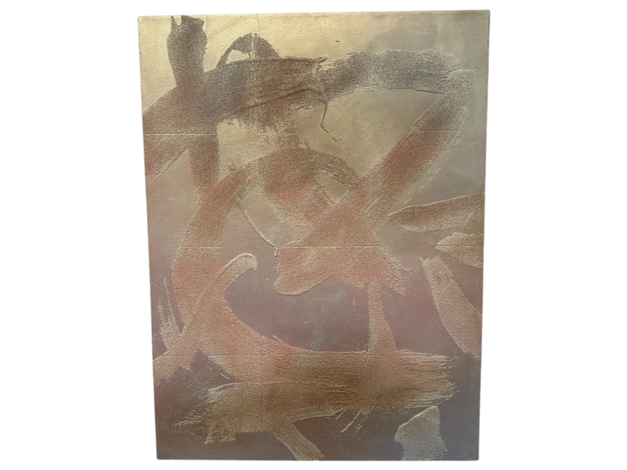 Gerrit Greve (1948-2024, Cardiff by the Sea, CA) Original Acrylic Sand Painting On Canvas Titled 'Glory Throne' 1999 Signed Verso 30' X 40' Estimate $1,200 - $1,500 [Photo 1]