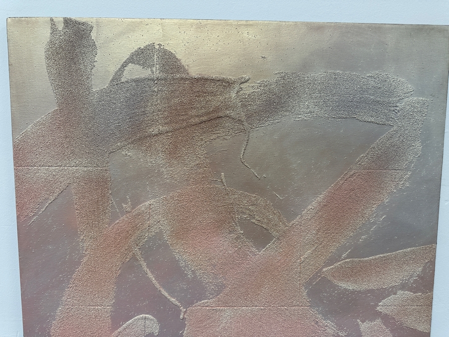 Gerrit Greve (1948-2024, Cardiff by the Sea, CA) Original Acrylic Sand Painting On Canvas Titled 'Glory Throne' 1999 Signed Verso 30' X 40' Estimate $1,200 - $1,500 [Photo 3]