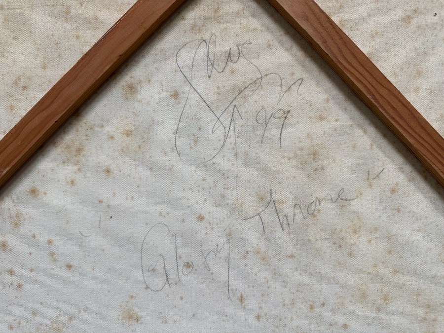 Gerrit Greve (1948-2024, Cardiff by the Sea, CA) Original Acrylic Sand Painting On Canvas Titled 'Glory Throne' 1999 Signed Verso 30' X 40' Estimate $1,200 - $1,500 [Photo 7]