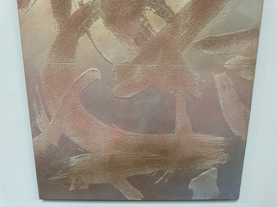 Gerrit Greve (1948-2024, Cardiff by the Sea, CA) Original Acrylic Sand Painting On Canvas Titled 'Glory Throne' 1999 Signed Verso 30' X 40' Estimate $1,200 - $1,500 [Photo 4]