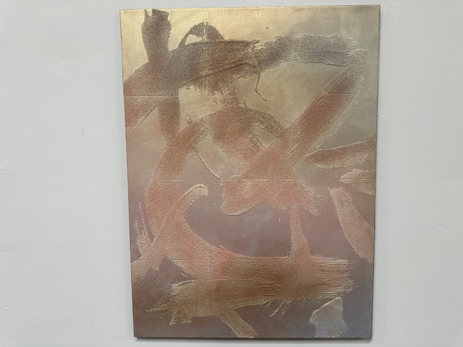 Gerrit Greve (1948-2024, Cardiff by the Sea, CA) Original Acrylic Sand Painting On Canvas Titled 'Glory Throne' 1999 Signed Verso 30' X 40' Estimate $1,200 - $1,500 [Photo 2]