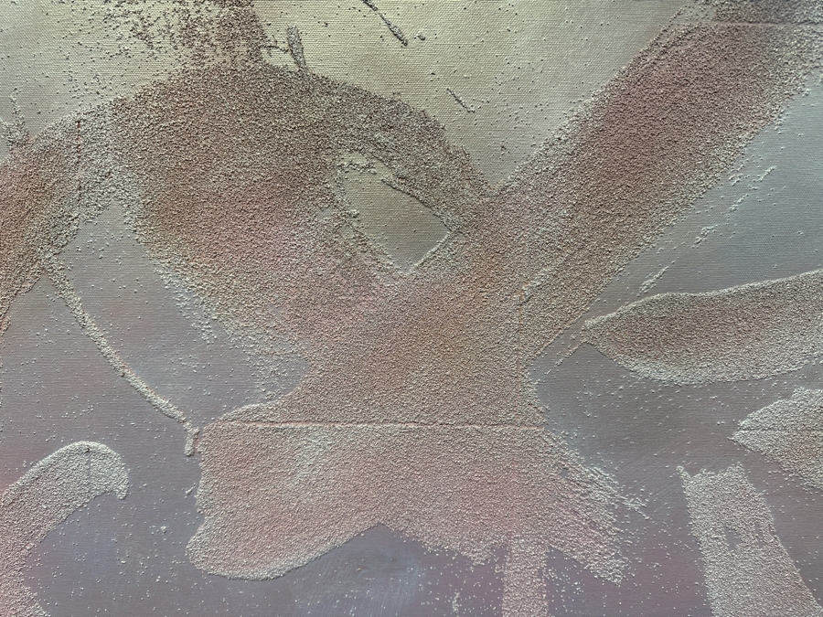 Gerrit Greve (1948-2024, Cardiff by the Sea, CA) Original Acrylic Sand Painting On Canvas Titled 'Glory Throne' 1999 Signed Verso 30' X 40' Estimate $1,200 - $1,500 [Photo 5]