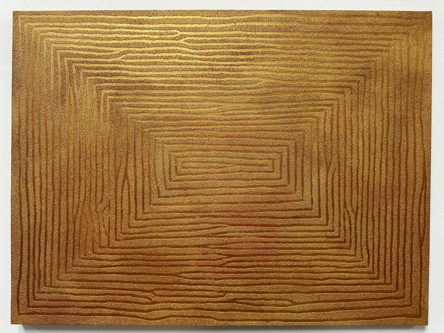 Gerrit Greve (1948-2024, Cardiff by the Sea, CA) Original Acrylic Sand Painting On Canvas Titled 'Dreaming 21' 2006 Signed Verso 40' X 30' Estimate $1,200 - $1,500 [Photo 2]