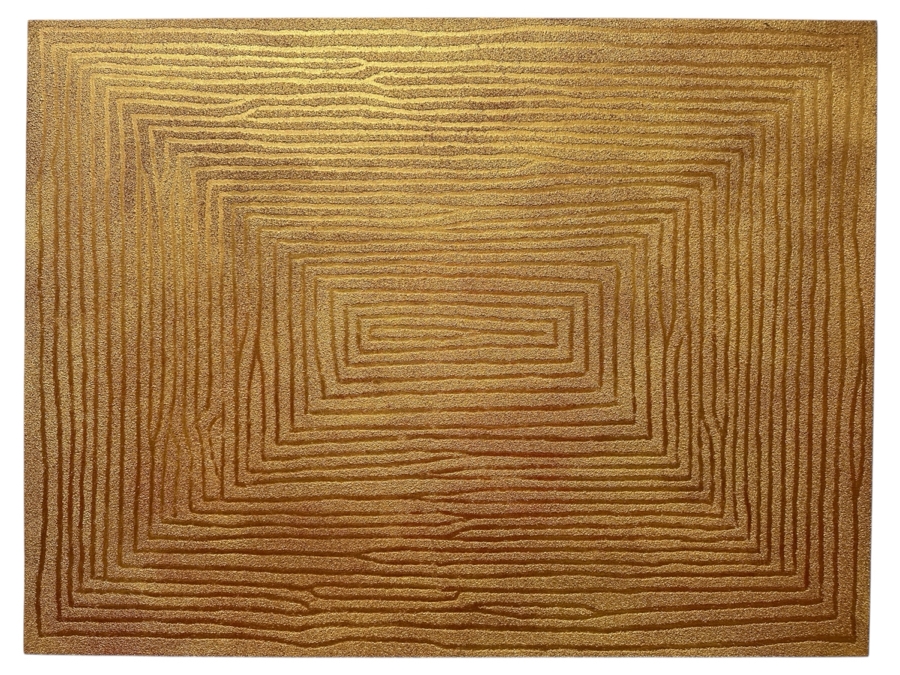 Gerrit Greve (1948-2024, Cardiff by the Sea, CA) Original Acrylic Sand Painting On Canvas Titled 'Dreaming 21' 2006 Signed Verso 40' X 30' Estimate $1,200 - $1,500 [Photo 1]