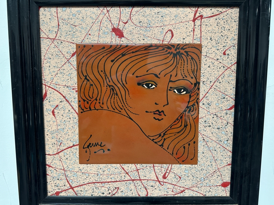 Gerrit Greve (1948-2024, Cardiff by the Sea, CA) Original Acrylic Painting On Tile Signed Lower Left 18.5' X 18.5' Framed 24' X 24' Estimate $342 - $428 [Photo 2]