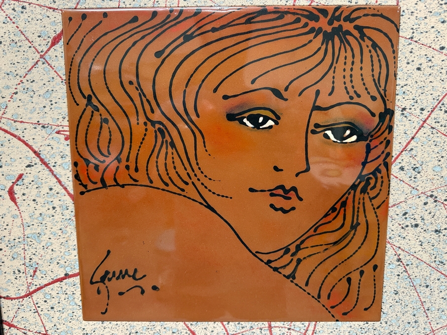 Gerrit Greve (1948-2024, Cardiff by the Sea, CA) Original Acrylic Painting On Tile Signed Lower Left 18.5' X 18.5' Framed 24' X 24' Estimate $342 - $428 [Photo 3]