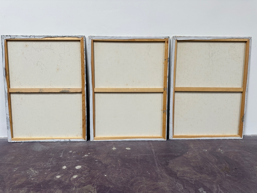 UPDATED: Gerrit Greve (1948-2024, Cardiff by the Sea, CA) Original Acrylic Painting On Canvas Titled 'Kelp Eddies #6' 1992 Signed Verso 90' X 40' Estimate $3,600 - $4,500 [Photo 6]