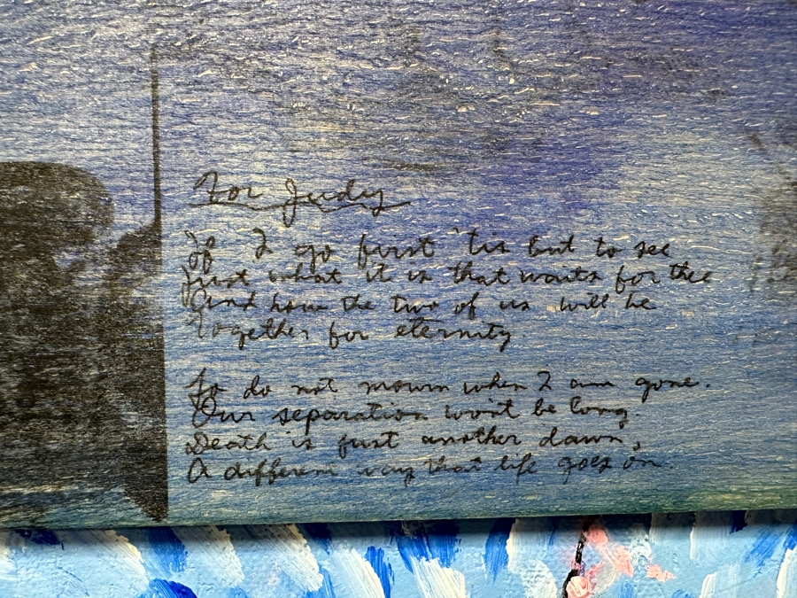 Gerrit Greve (1948-2024, Cardiff by the Sea, CA) Original Acrylic And Carbon Transfers Painting On Canvas And Wood Titled 'Ted's Cherry Tree #2' 1998 Signed Lower Right And Verso 24' X 30' Framed 32' X 38' Estimate $1,216 - $1,520 [Photo 15]