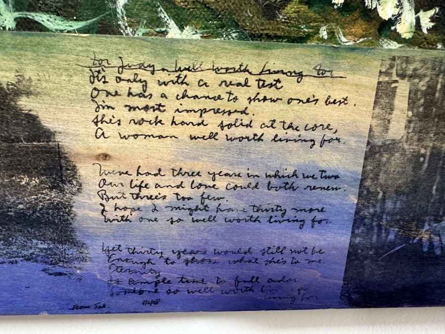 Gerrit Greve (1948-2024, Cardiff by the Sea, CA) Original Acrylic And Carbon Transfers Painting On Canvas And Wood Titled 'Ted's Cherry Tree #2' 1998 Signed Lower Right And Verso 24' X 30' Framed 32' X 38' Estimate $1,216 - $1,520 [Photo 8]