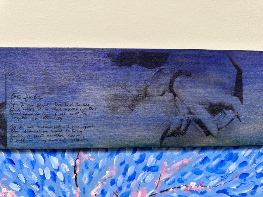 Gerrit Greve (1948-2024, Cardiff by the Sea, CA) Original Acrylic And Carbon Transfers Painting On Canvas And Wood Titled 'Ted's Cherry Tree #2' 1998 Signed Lower Right And Verso 24' X 30' Framed 32' X 38' Estimate $1,216 - $1,520 [Photo 14]