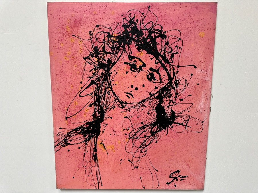 Gerrit Greve (1948-2024, Cardiff by the Sea, CA) Original Acrylic Drip Painting On Canvas Signed Lower Right And Verso 30' X 36' Estimate $1,080 - $1,350 [Photo 2]