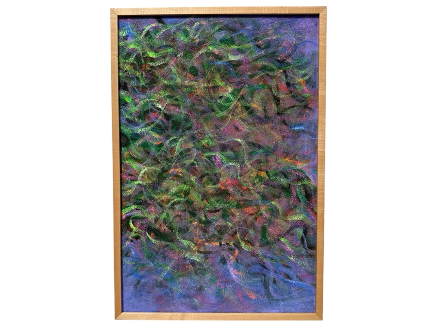 Gerrit Greve (1948-2024, Cardiff by the Sea, CA) Original Acrylic Sand Painting On Canvas Titled 'Coral Life #2' 1997 Signed Verso 25' X 38' Estimate $950 - $1,188 [Photo 1]
