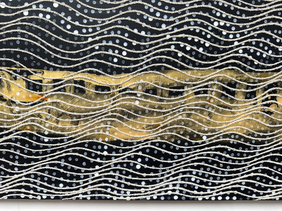 Gerrit Greve (1948-2024, Cardiff by the Sea, CA) Original Acrylic Painting On Canvas Titled 'Spirit Boat In The Rain VIII' 2007 Signed Verso 60' X 20' Estimate $1,200 - $1,500 [Photo 3]