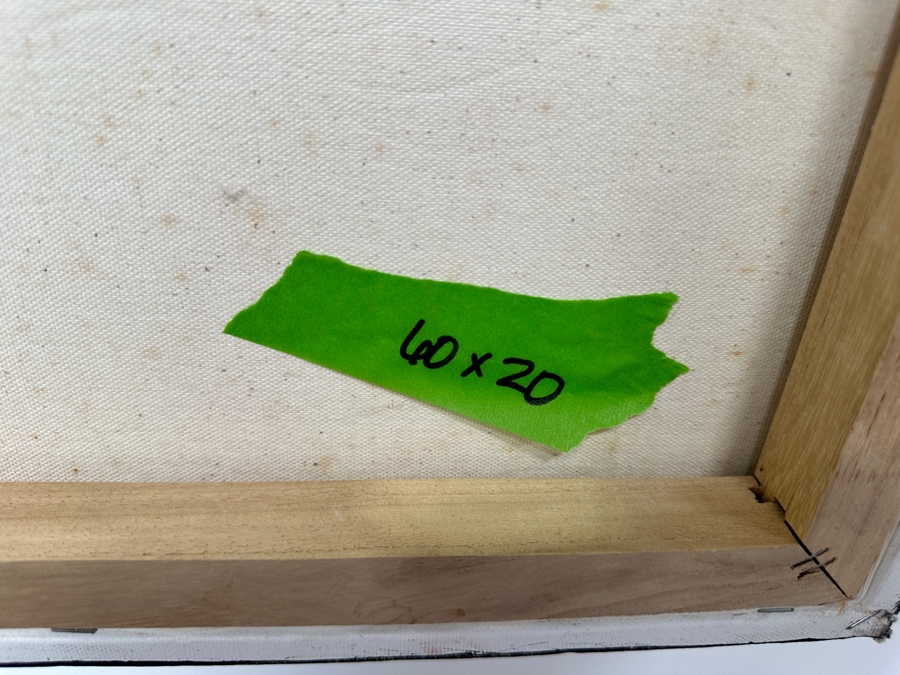 Gerrit Greve (1948-2024, Cardiff by the Sea, CA) Original Acrylic Painting On Canvas Titled 'Spirit Boat In The Rain VIII' 2007 Signed Verso 60' X 20' Estimate $1,200 - $1,500 [Photo 9]