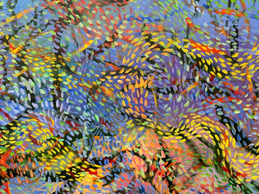 Gerrit Greve (1948-2024, Cardiff by the Sea, CA) Original Acrylic Painting On Canvas Titled 'Underwater Delights' 1997 Signed Verso 38' X 38' Estimate $1,444 - $1,805 [Photo 4]