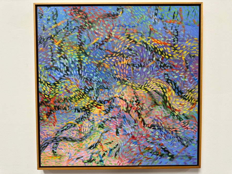 Gerrit Greve (1948-2024, Cardiff by the Sea, CA) Original Acrylic Painting On Canvas Titled 'Underwater Delights' 1997 Signed Verso 38' X 38' Estimate $1,444 - $1,805 [Photo 2]