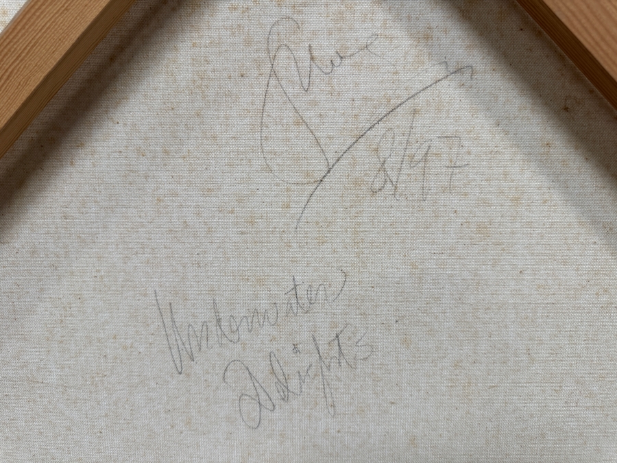 Gerrit Greve (1948-2024, Cardiff by the Sea, CA) Original Acrylic Painting On Canvas Titled 'Underwater Delights' 1997 Signed Verso 38' X 38' Estimate $1,444 - $1,805 [Photo 6]