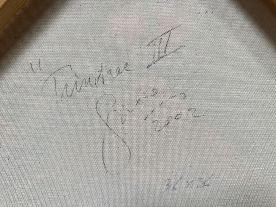 Gerrit Greve (1948-2024, Cardiff by the Sea, CA) Original Acrylic Sand Painting On Canvas Titled 'Trinitree III' 2002 Signed Verso 36' X 36' Estimate $1,296 - $1,620 [Photo 6]