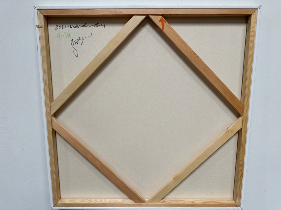 Gerrit Greve (1948-2024, Cardiff by the Sea, CA) Original Acrylic Painting On Canvas Titled 'Underwater' 2021 Signed Lower Left And Verso 36' X 36' Estimate $1,296 - $1,620 [Photo 6]