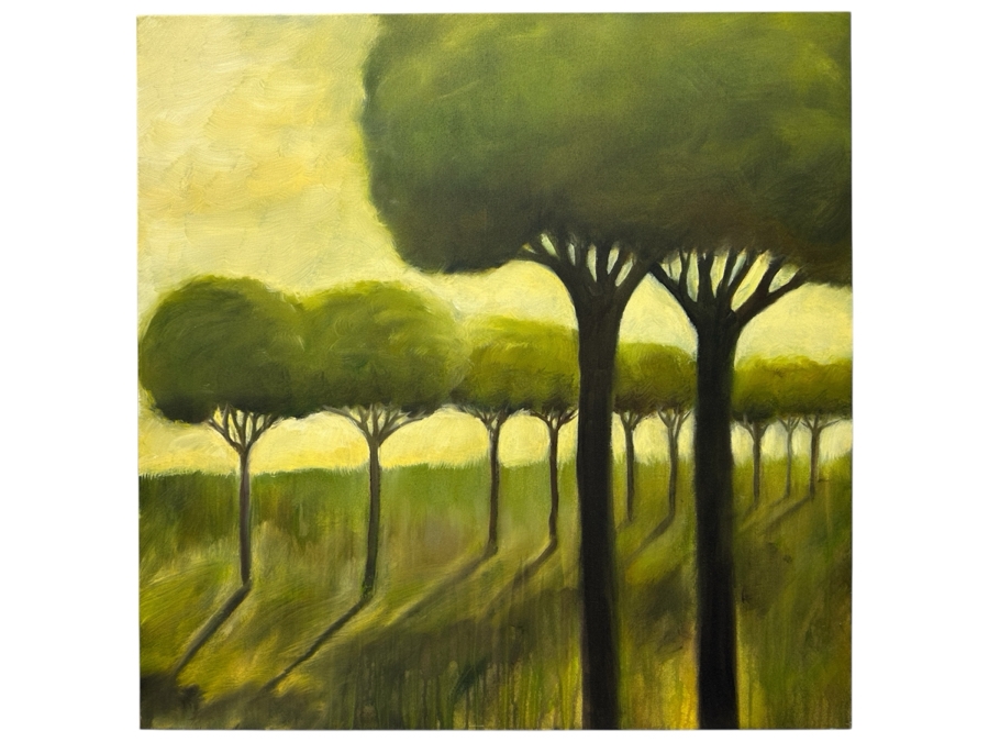 Gerrit Greve (1948-2024, Cardiff by the Sea, CA) Original Acrylic Painting On Canvas Titled 'Trees 57' 2004 Signed Verso 36' X 36' Estimate $1,296 - $1,620