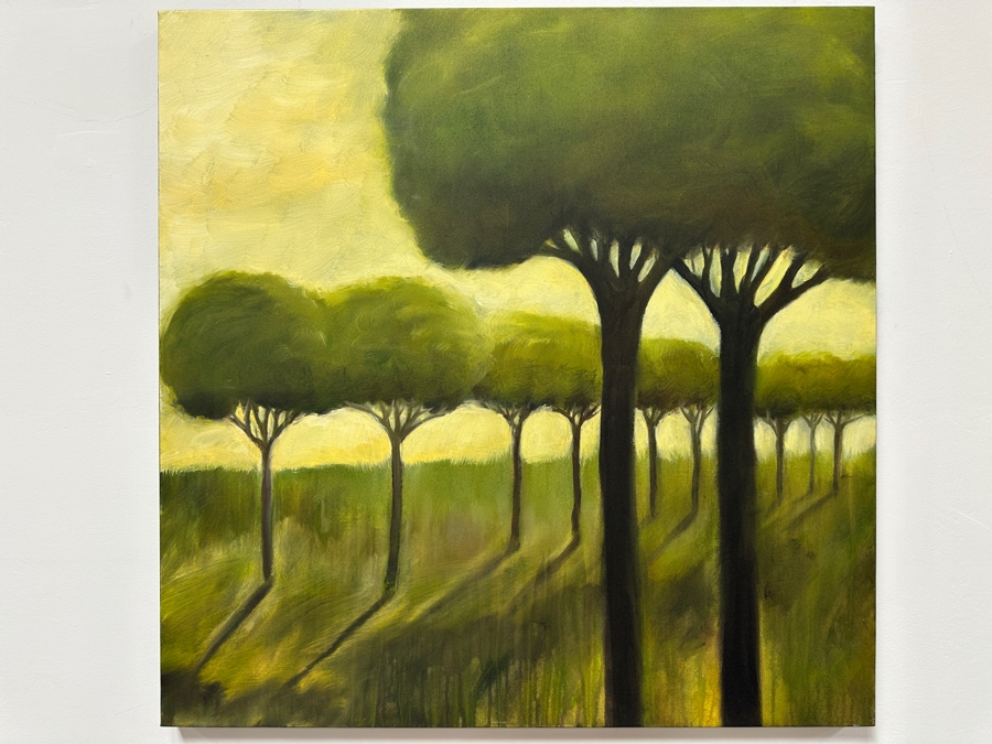 Gerrit Greve (1948-2024, Cardiff by the Sea, CA) Original Acrylic Painting On Canvas Titled 'Trees 57' 2004 Signed Verso 36' X 36' Estimate $1,296 - $1,620 [Photo 2]