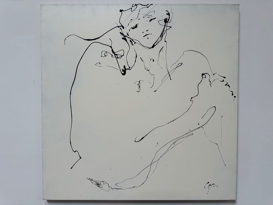 Gerrit Greve (1948-2024, Cardiff by the Sea, CA) Original Acrylic Drip Painting On Canvas Signed Lower Right 36' X 36' Estimate $1,296 - $1,620 [Photo 2]