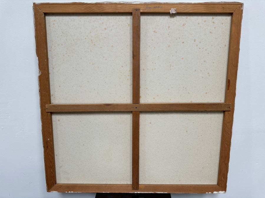 Gerrit Greve (1948-2024, Cardiff by the Sea, CA) Original Acrylic Drip Painting On Canvas Titled 'Three Women'  Signed Lower Right 36' X 36' Estimate $1,296 - $1,620 [Photo 6]