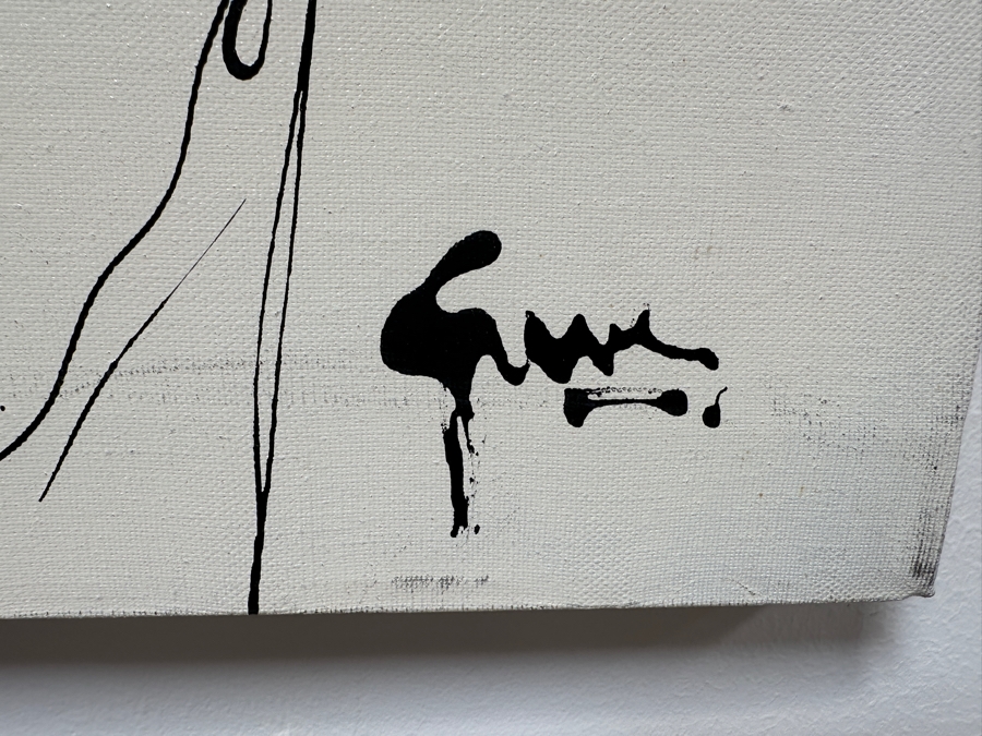 Gerrit Greve (1948-2024, Cardiff by the Sea, CA) Original Acrylic Drip Painting On Canvas Titled 'Three Women'  Signed Lower Right 36' X 36' Estimate $1,296 - $1,620 [Photo 5]